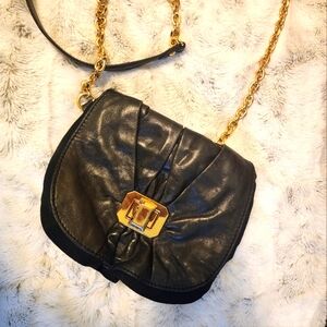 Vintage Juicy Couture Leather Purse with Ruffle front and chain strap